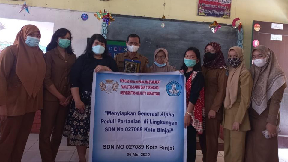 Read more about the article Pengabdian Masyarakat Dosen Universitas Quality Berastagi di SDN No 027089 Kota Binjai dengan dengan Topik Menyiapkan  Generasi Alpha Peduli Pertanian