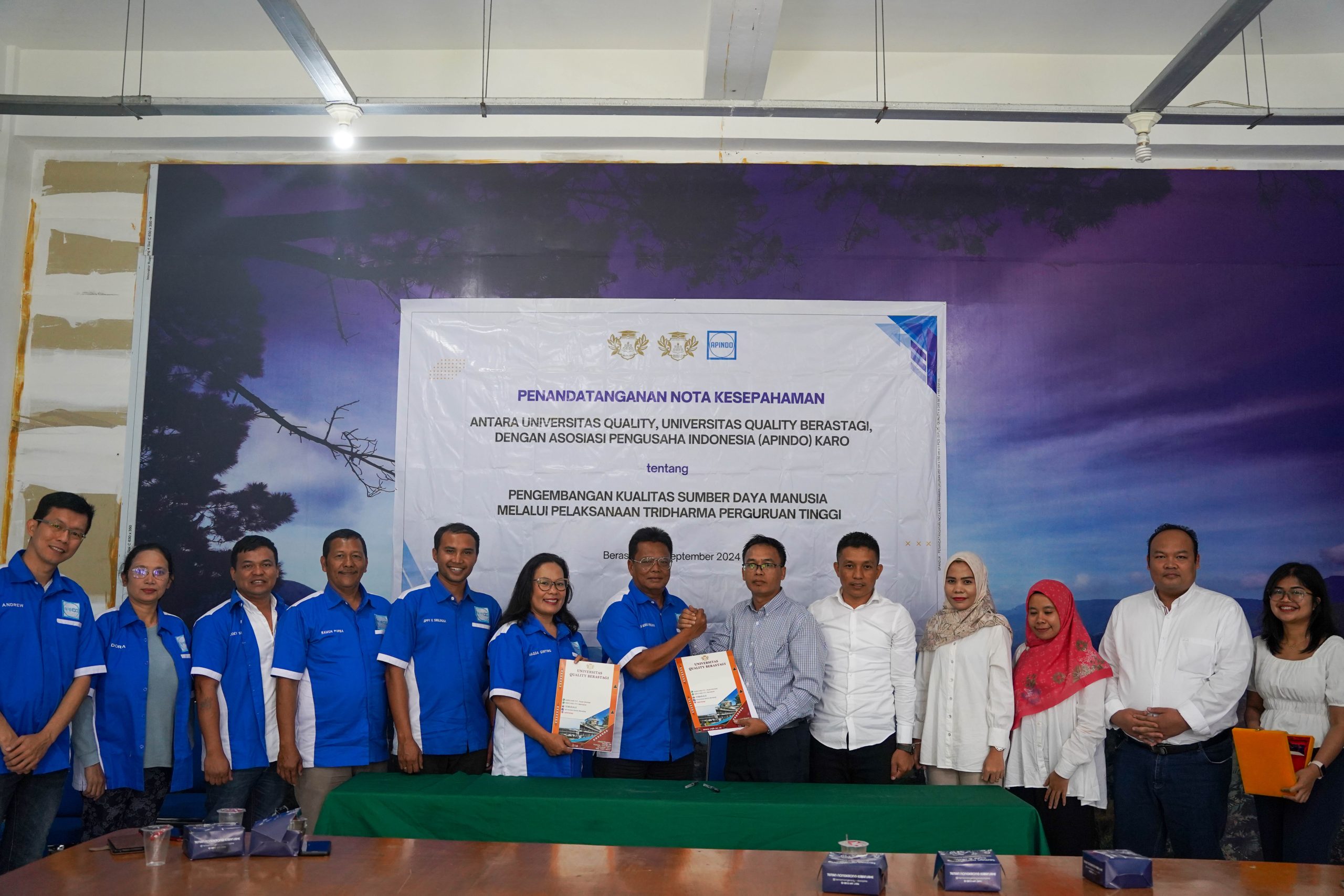 Read more about the article Nota Kesepahaman antara Universitas Quality dan APINDO Karo: Pengembangan Kualitas SDM melalui Tri Dharma Perguruan Tinggi